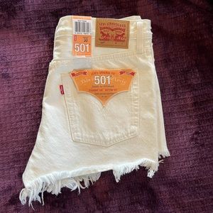 Levi White denim 501 shorts